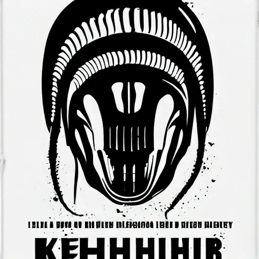 Prompt: individual intelligent xenomorph silk screen butcher billy style