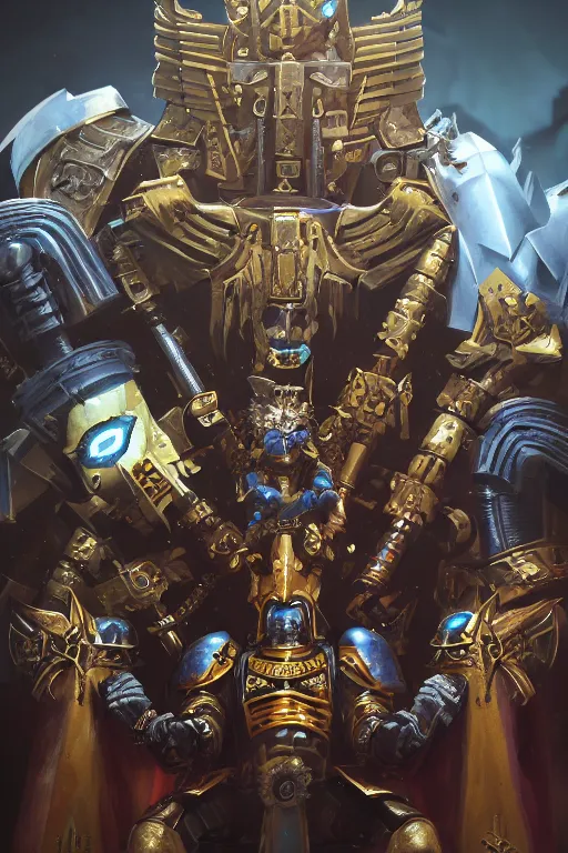 Image similar to queen portrait heros warhammer 4 0 k horus heresy fanart - the primarchs emperor by johannes helgeson animated with vfx concept artist & illustrator global illumination ray tracing hdr fanart arstation zbrush central hardmesh 8 k octane renderer comics stylized