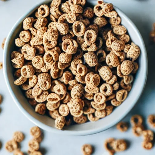 Prompt: a bowl filled with tiny bowls of cereal