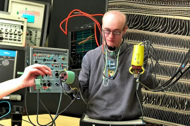 Image similar to an oscilloscope shaking a sound wave, wiggling a weasel, a stoat sinusoid spectacle : the wiggle and the wave - the wiggle is the wave! demonstration of a sine wave ermine.