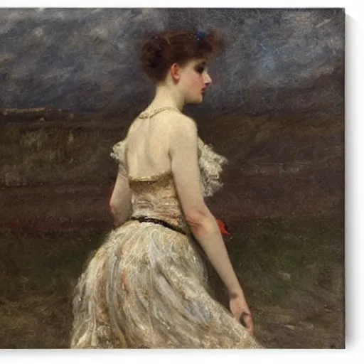 Image similar to a young woman dancing by alfred stevens