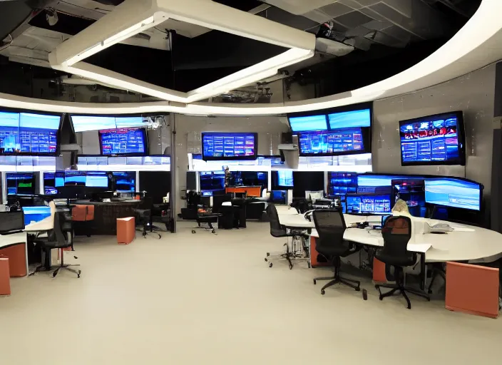 Image similar to television newsroom set