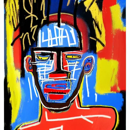 Image similar to A extremely highly detailed majestic hi-res beautiful immaculate head and shoulders painting of a strong black african man by Jean-Michel Basquiat, 8k, high textures, hyper sharp, insanely detailed and intricate, super detailed, 4k HDR high quality