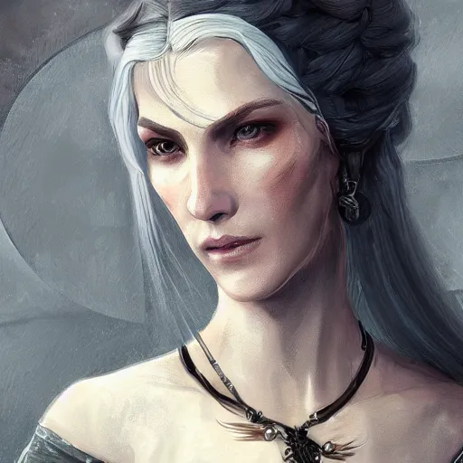 Prompt: portrait painting iris von everec, the witcher, artstation, detailed