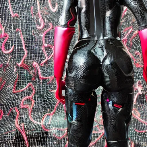 Prompt: love, diverse meat cybersuits, from behind, connection rituals, wide wide angle, vivid, elaborate, highly detailed, beautiful lighting