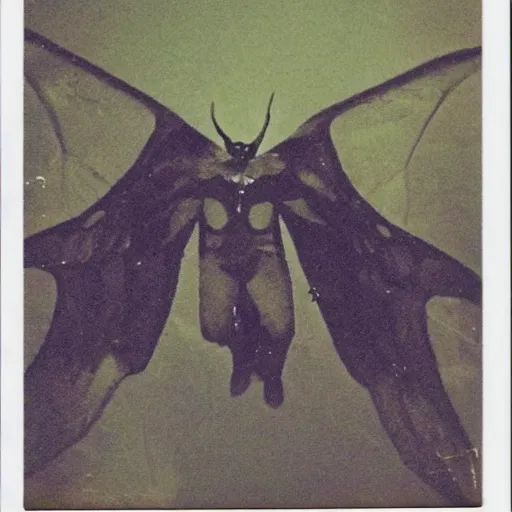 Image similar to real Polaroid photo of Mothman