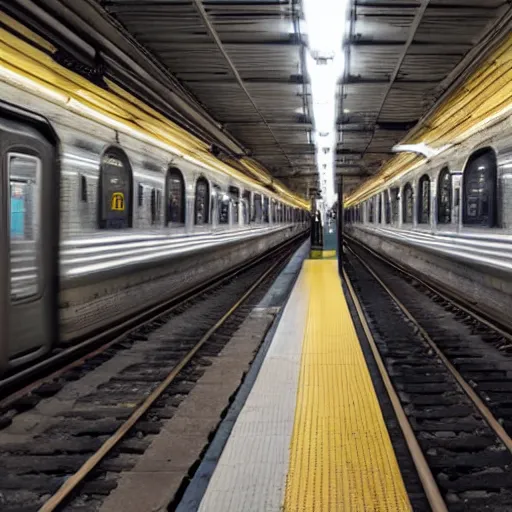 Prompt: view of New York from the Chicago Subway