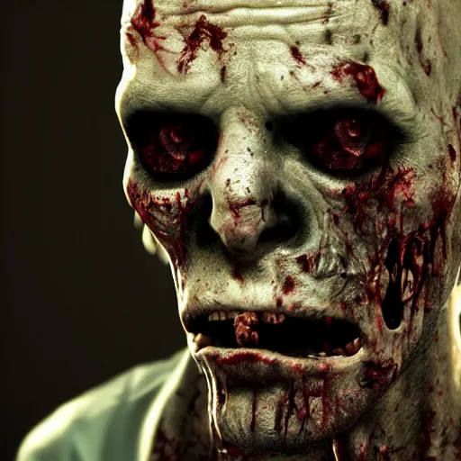 Image similar to highly detailed portrait of a boomer zombie from left 4 dead, style of stephen bliss, unreal engine, global illumination, detailed and intricate environment