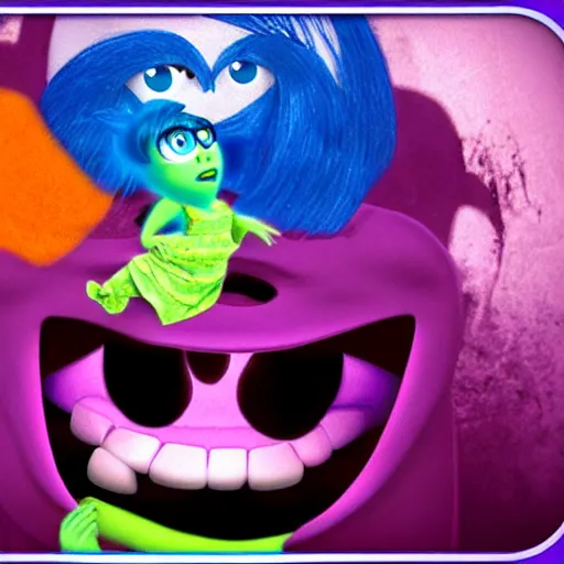 Prompt: inside out scary spooky creepy dark psycho creepypasta