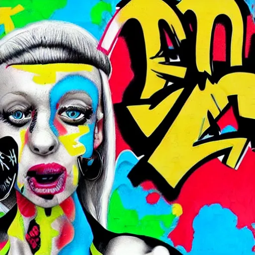 Image similar to die antwoord zef design graffiti freaky