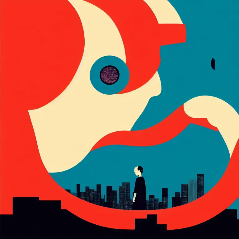 Image similar to stylized logo illustration, eye, sound wave, mind, attention, tatsuro kiuchi, victo ngai, kilian eng, hiroshi nagai, minimalist, vector art, popular on behance, [ [ award winning ] ]