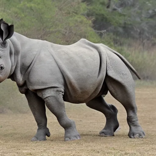 Prompt: hybrid of a horse and a rhino