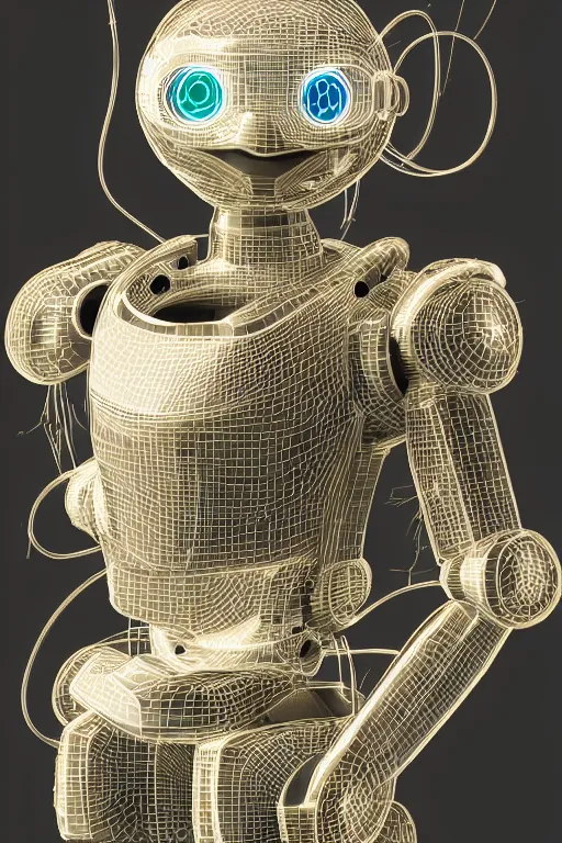 Image similar to robot duck concept portrait, visible screws and wires, 3 d metallic ceramic, detailed, sharp focus, pastel, intricate, realistic, volumetric lighting, digital painting, by miyazaki