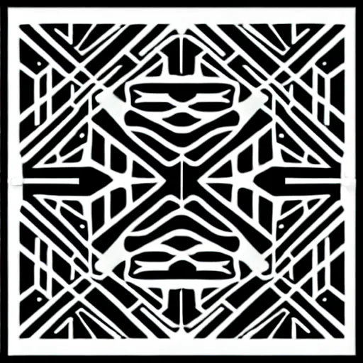 Prompt: black and white svg vector art panel for cnc plasma, laser, stencil, unique art deco forest circuit board design