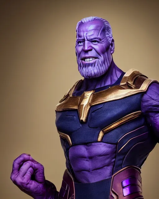 Prompt: Joe Biden as Thanos, DSLR portrait photography