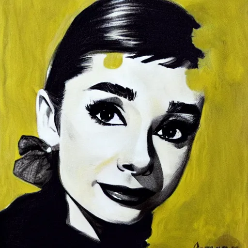 Prompt: audrey hepburn art by anna visscher