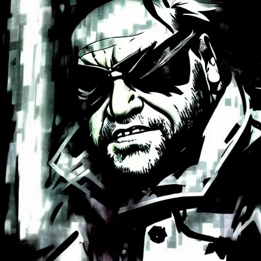 Image similar to danny devito from metal gear solid, by yoji shinkawa