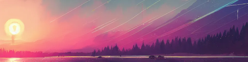 Image similar to aurora lights, Alena Aenami, Artstation