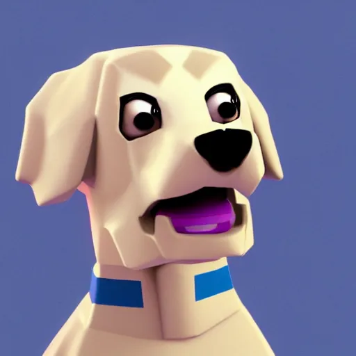 Prompt: a video game still of a dog made in roblox, HD, 3D render