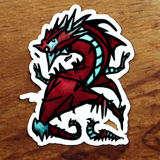 Prompt: cute d & d dragon character sticker