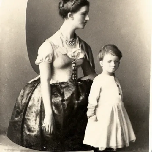 Image similar to photo of a 2 3 year old german princess and her 4 year old son