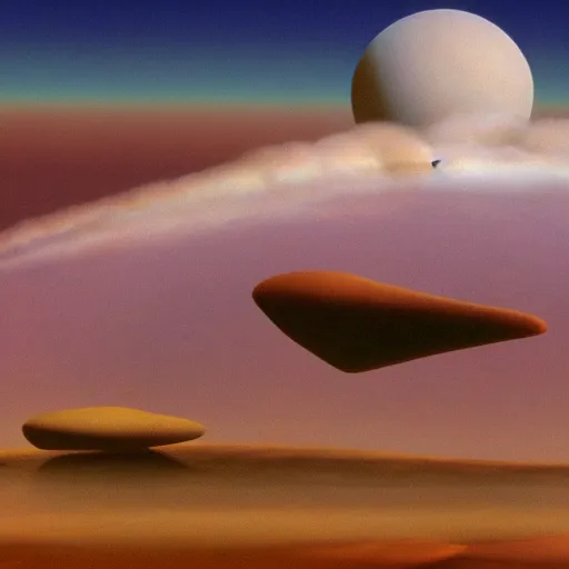 Prompt: A photo of spirits over the horizon by Roger Dean, 8K concept art, photorealistic