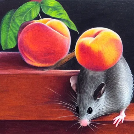 Image similar to A peach with a rat