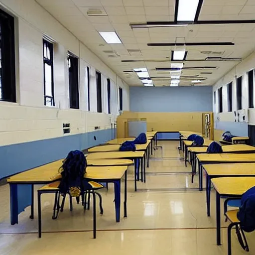 Prompt: a school turned into a prison
