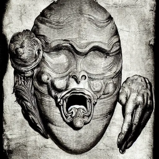 Image similar to monster mask by leonardo da vinci