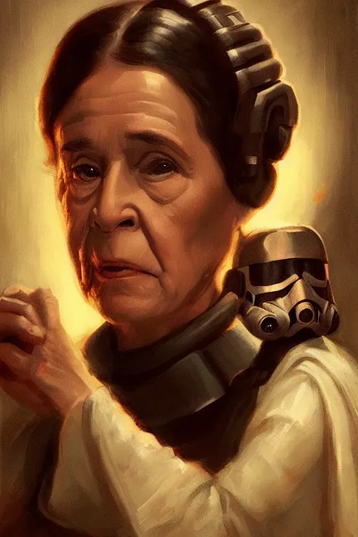 Image similar to candid portrait of george bush as princess leia by greg rutkowski