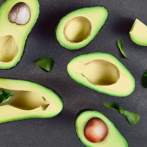 Prompt: Futuristic shoes in the shape of an avocado advertisement photo