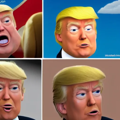 Prompt: Donald Trump as a Pixar character