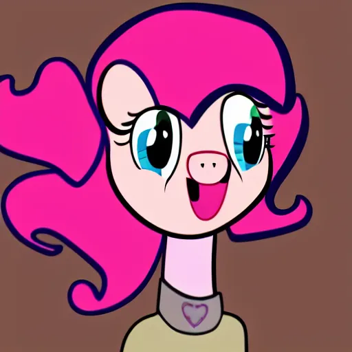 Image similar to Pinkie Pie from my little pony with the head of Jean Luc Picard