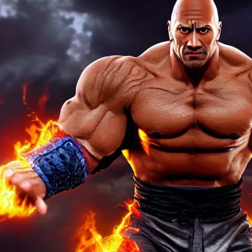 Image similar to dwayne the rock johnson as kenshiro in fist of the north star, 4 k