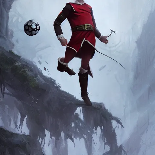 Image similar to Cristiano Ronaldo as a elf in dnd world, epic scene, greg rutkowski