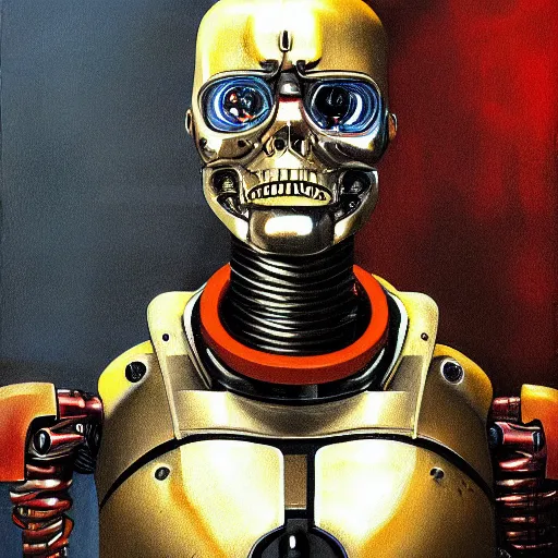 Prompt: highly detailed terminator t - 1 0 0 robot, katsuhiro otomo style painting