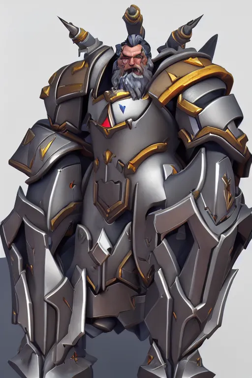 Prompt: reinhardt from overwatch, warhammer 4 0 0 0 0, digital art, high detailed, artstation, 3 d render