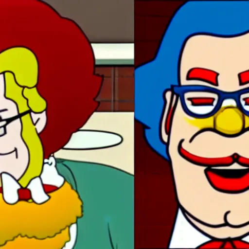 Image similar to Hank Hill as Ronald McDonald