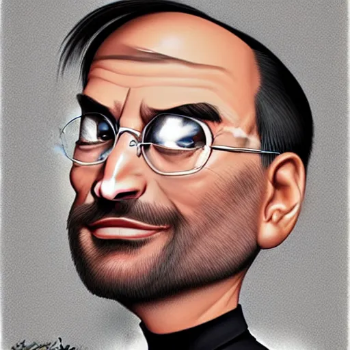 Image similar to steve jobs caricature by tiago hoisel