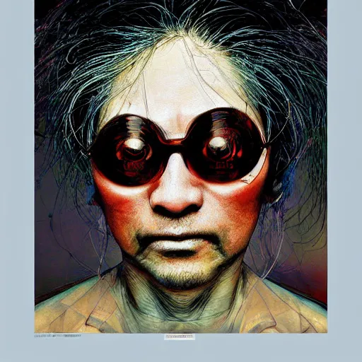 Prompt: a simple centered portrait of a. an award winning yoshitaka amano digital art poster color painting. a masterpiece by james gurney. poster colour on canvas.