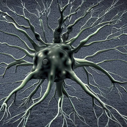 Image similar to neuron dendritic monster, t - pose, hyperrealistic, hyperdetailed, vray, 5 5 mm