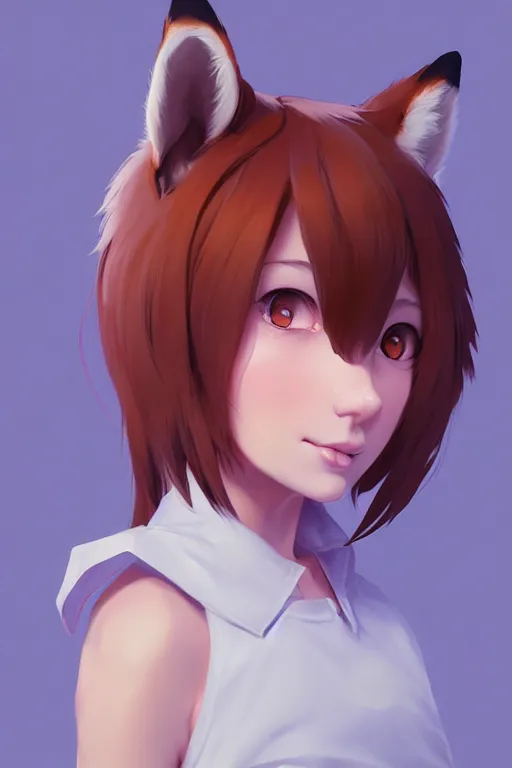 Prompt: character design portrait of an anthropomorphic furry fox girl with ears and a tail, 4 k, concept art, by wlop, ilya kuvshinov, artgerm, krenz cushart, pixiv.