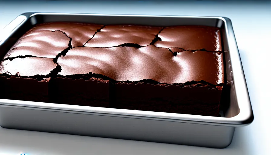 Prompt: a non-euclidean brownie pan, photo realistic, Raytracing, realistic reflections, HD, 4k, 8k, soft lighting