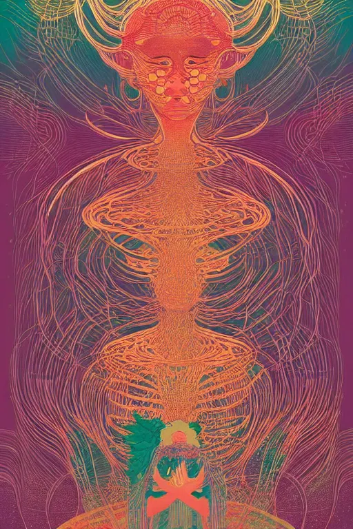 Prompt: The Ayahuasca Spirit, by Victo Ngai