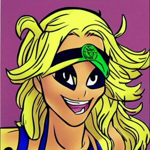 Prompt: blonde hair, girl April O'Neil from cartoon Ninja Turtles by Kevin Eastman