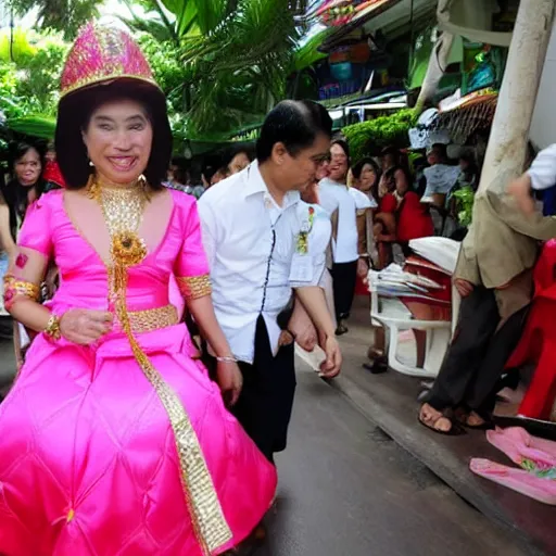 Image similar to Prayuth as a ladyboy in Thailand, high quality, photo