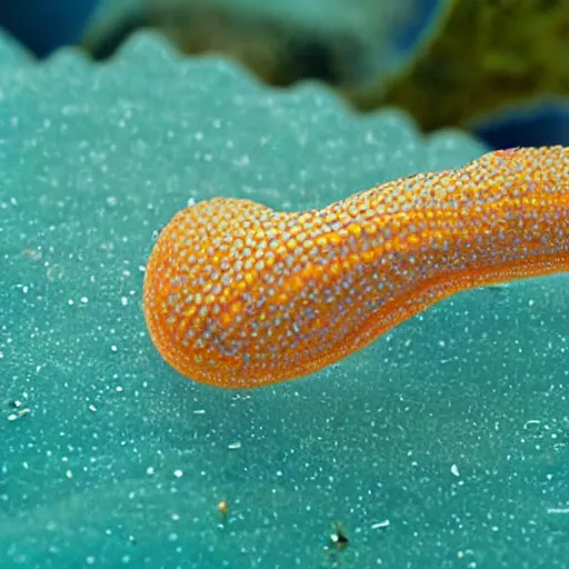 Image similar to close-up of a magic ocean slug in its habitat, photorelistic