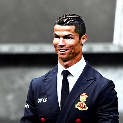 Prompt: cristiano ronaldo wearing a nazi uniform