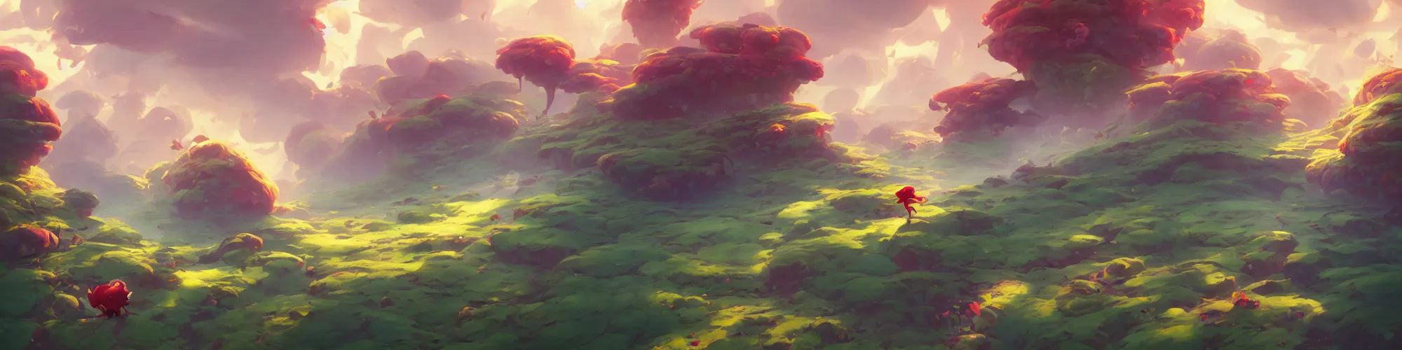 Image similar to 3 6 0 panoramic dynamics matte painting acrylic blur oil wonderland yoshi kurbi dofus, hight contrast,, behance hd by jesper ejsing, by rhads, makoto shinkai and lois van baarle, ilya kuvshinov, rossdraws global illumination