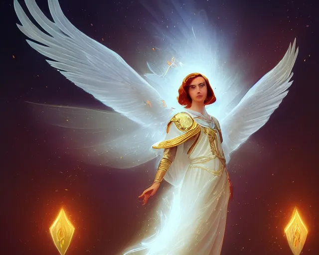 Image similar to the holy spirit as a dove, photography of kurzgesagt, deep focus, d & d, fantasy, intricate, elegant, highly detailed, digital painting, artstation, concept art, matte, sharp focus, illustration, hearthstone, art by artgerm and greg rutkowski and alphonse mucha